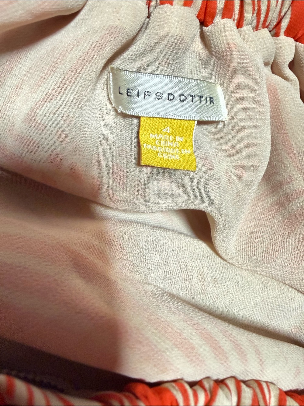 Anthropologie Leifsdottir Strapless Coral & Orange Boho Dresses Size 4 - Picture 5 of 6